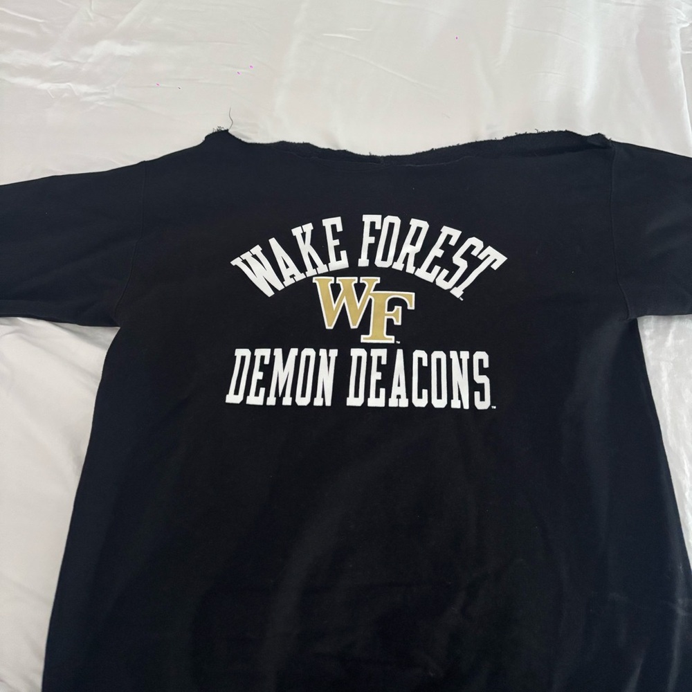 Cut off Wake Forest Demon Deacons Black Sweatshirt